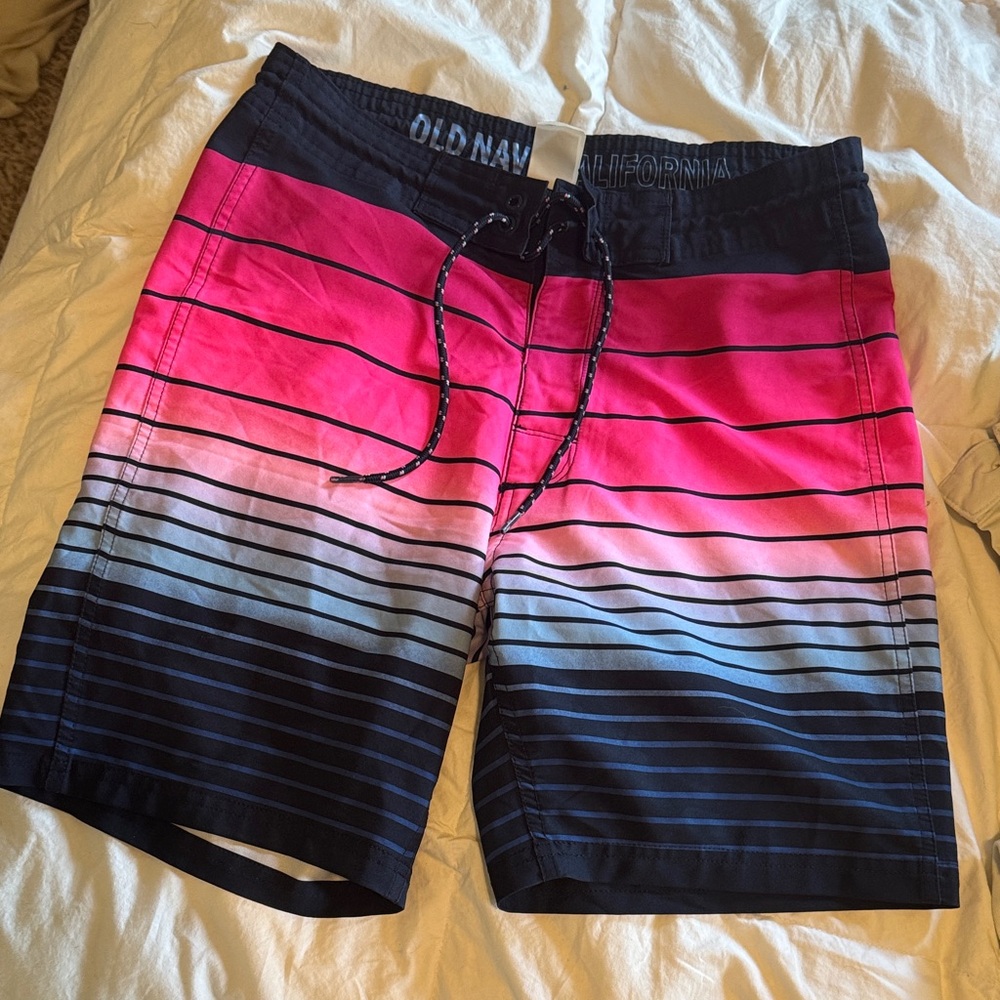 Old Navy Men's Gradient Pink and Black Board Shorts